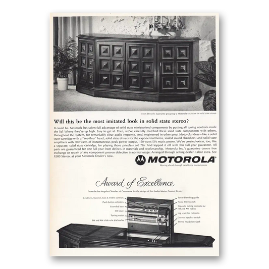 1966 Motorola Stereo Most Imitated Look Vintage Magazine Print Ad