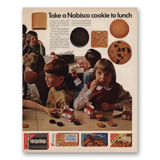 1966 Nabisco Take Nabisco Cookie to Lunch Vintage Magazine Print Ad