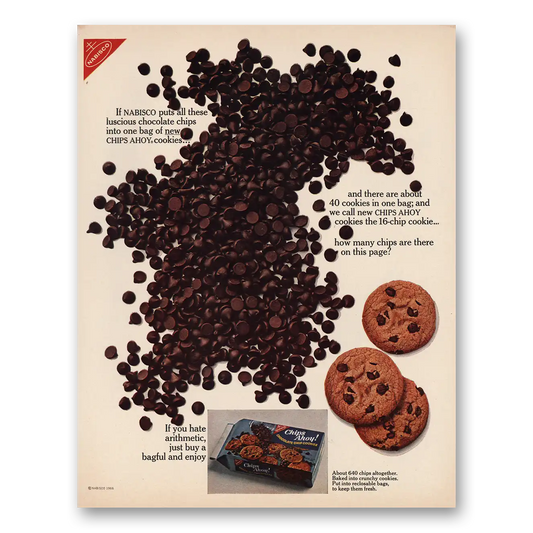 1966 Chips Ahoy Cookies If You Hate Arithmetic Vintage Magazine Print Ad