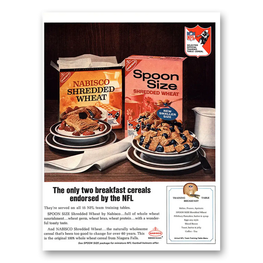 1966 Shredded Wheat Endorsed by the NFL Vintage Magazine Print Ad