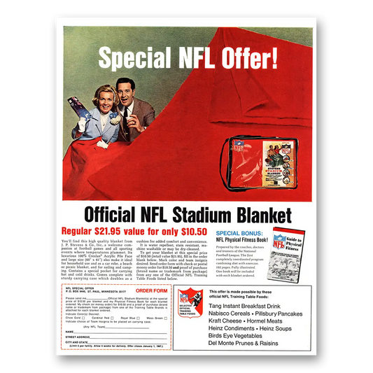 1966 NFL Official NFL Stadium Blanket Vintage Magazine Print Ad