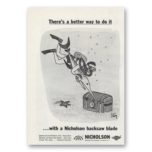 1966 Nicholson File Company Hacksaw Blade Vintage Magazine Print Ad