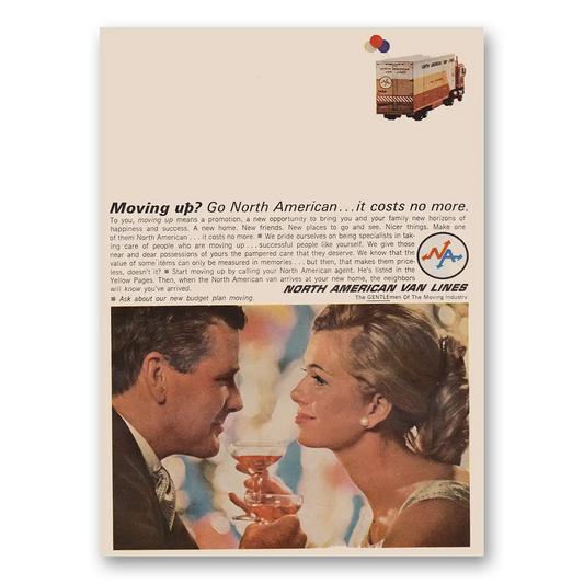 1966 North American Van Lines Moving Up Go North American Vintage Magazine Print Ad