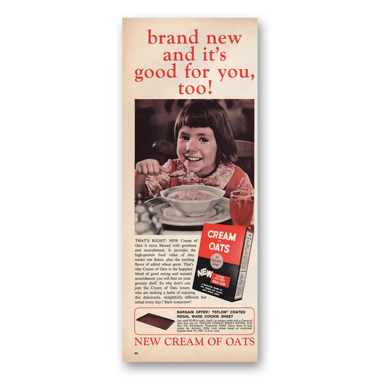 1966 Cream of Oats Good for You Too Vintage Magazine Print Ad