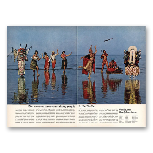 1966 Pacific Area Travel Association Most Entertaining People Vintage Magazine Print Ad