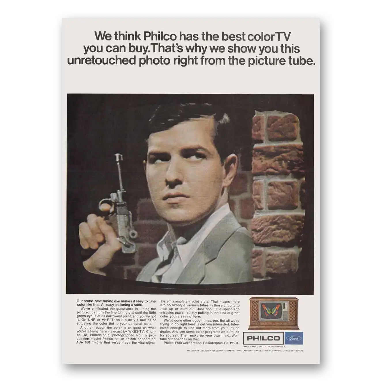 1966 Philco Television Unretouched Photo Right From the Picture Tube Vintage Magazine Print Ad