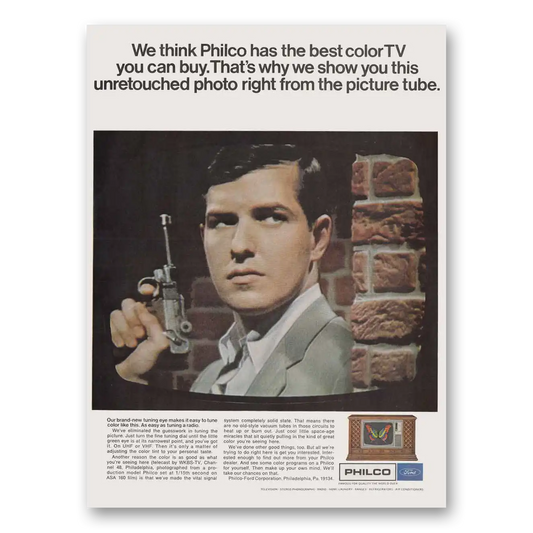 1966 Philco Television Unretouched Photo Right From the Picture Tube Vintage Magazine Print Ad