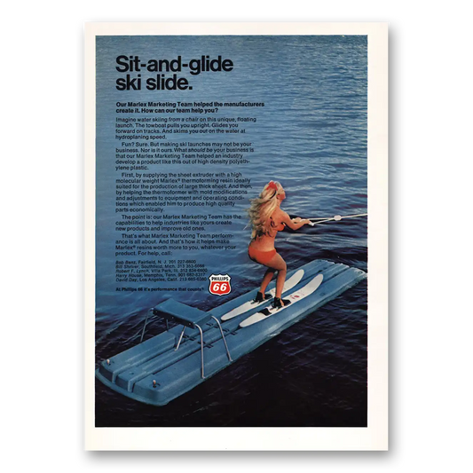 1972 Phillips 66 Sit and Glide Ski Slide Vintage Magazine Print Ad