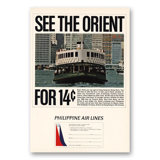 1966 Philippine Airlines See the Orient Vintage Magazine Print Ad