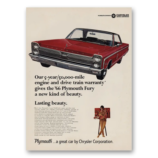 1966 Plymouth Fury New Kind of Beauty Vintage Magazine Print Ad