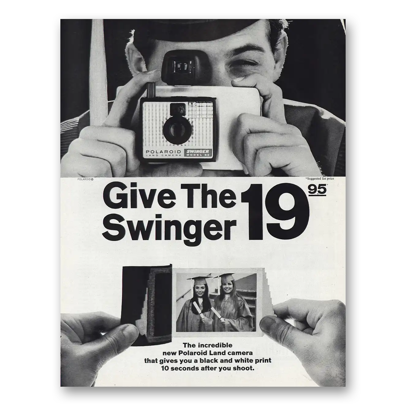 1966 Polaroid Swinger Camera Give the Swinger 1995 Vintage Magazine Print Ad