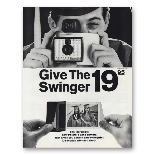 1966 Polaroid Swinger Camera Give the Swinger 1995 Vintage Magazine Print Ad