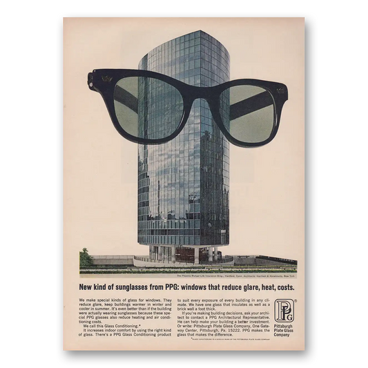 1966 PPG Pittsburgh Plate Glass New Kind of Sunglasses Vintage Magazine Print Ad