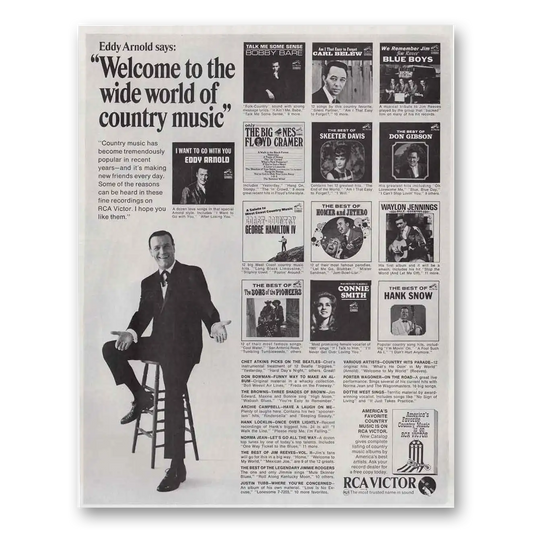 1966 RCA Victor Records Eddy Arnold Wide World of Country Music Vintage Magazine Print Ad