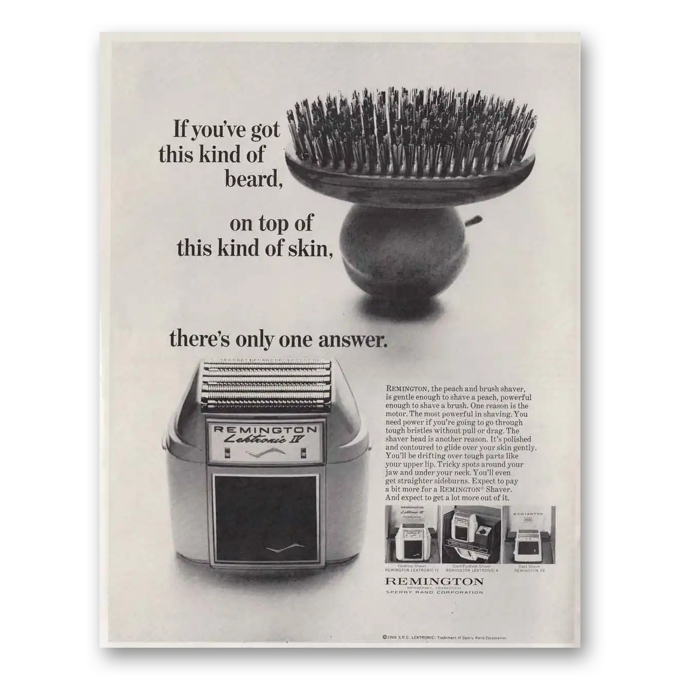 1966 Remington Rand Electric Shaver This Kind of Beard Vintage Magazine Print Ad