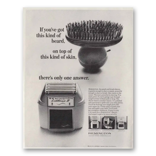 1966 Remington Rand Electric Shaver This Kind of Beard Vintage Magazine Print Ad