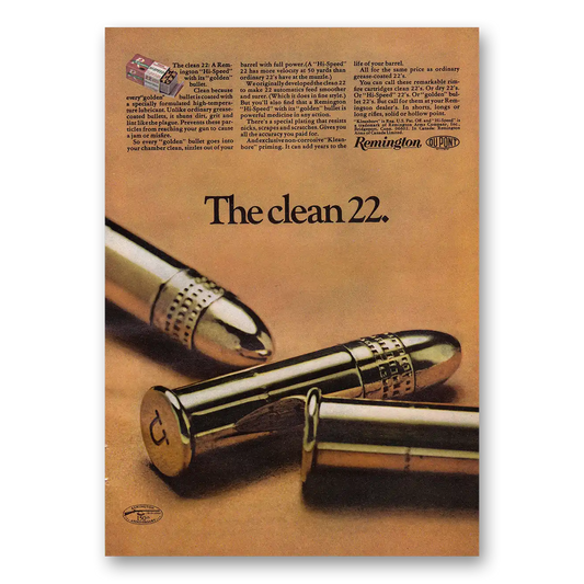 1966 Remington Arms Bullet The Clean 22 Vintage Magazine Print Ad