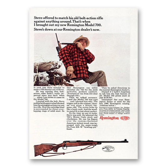 1966 Remington Arms Steve Offered to Match His Old Bolt Action Rifle Vintage Magazine Print Ad