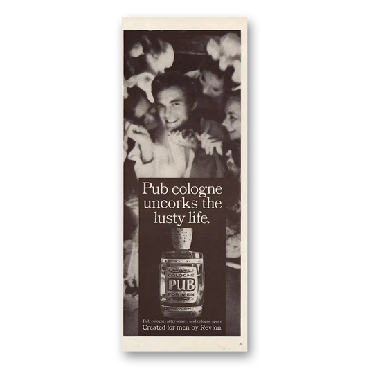 1966 Pub Cologne Uncorks the Lusty Life Vintage Magazine Print Ad