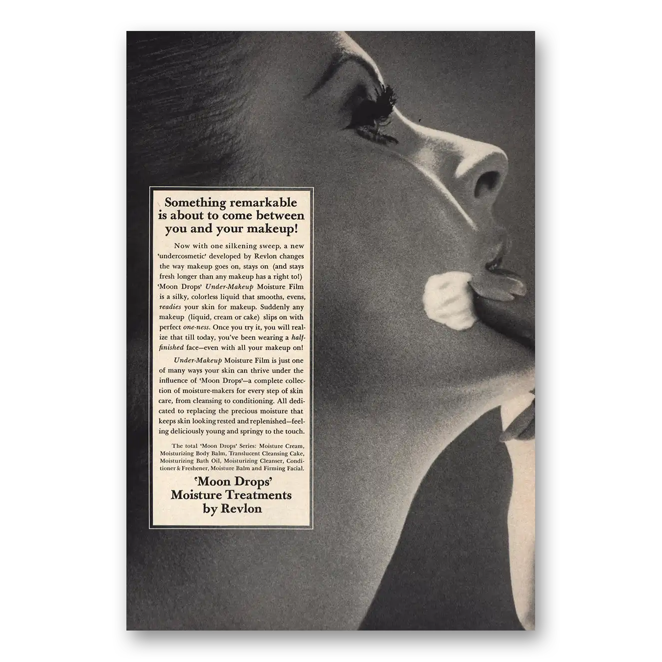 1966 Revlon Moon Drops Something Remarkable Vintage Magazine Print Ad