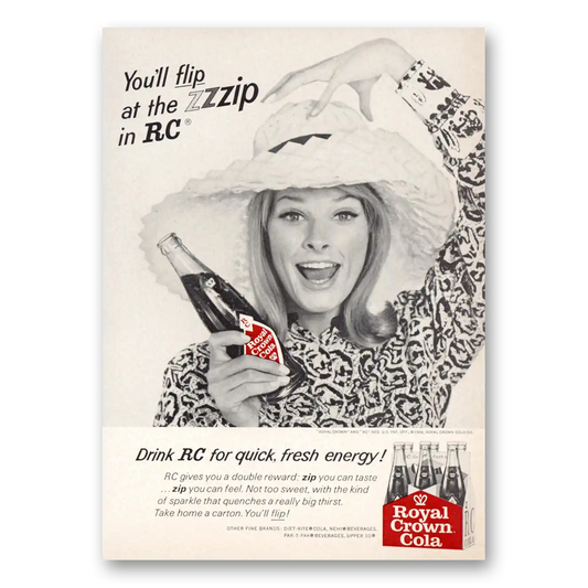 1966 Royal Crown Cola Flip at the Zzzip Vintage Magazine Print Ad