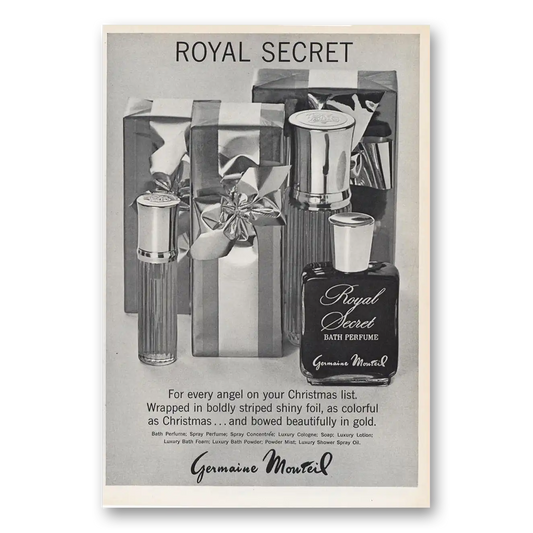 1966 Royal Secret Bath Perfume Every Angel on Christmas List Vintage Magazine Print Ad