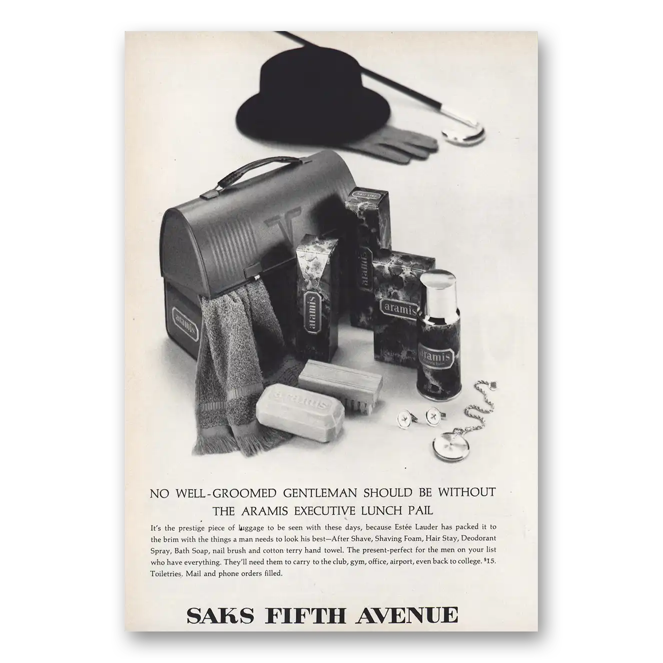 1966 Saks Fifth Avenue Well Groomed Gentleman Vintage Magazine Print Ad