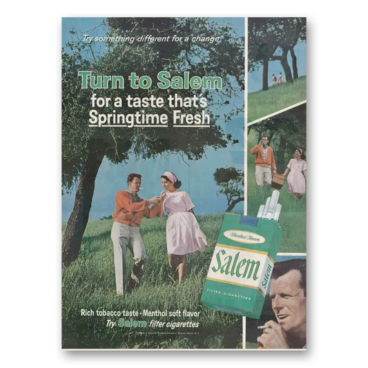 1966 Salem Cigarettes Springtime Fresh Vintage Magazine Print Ad