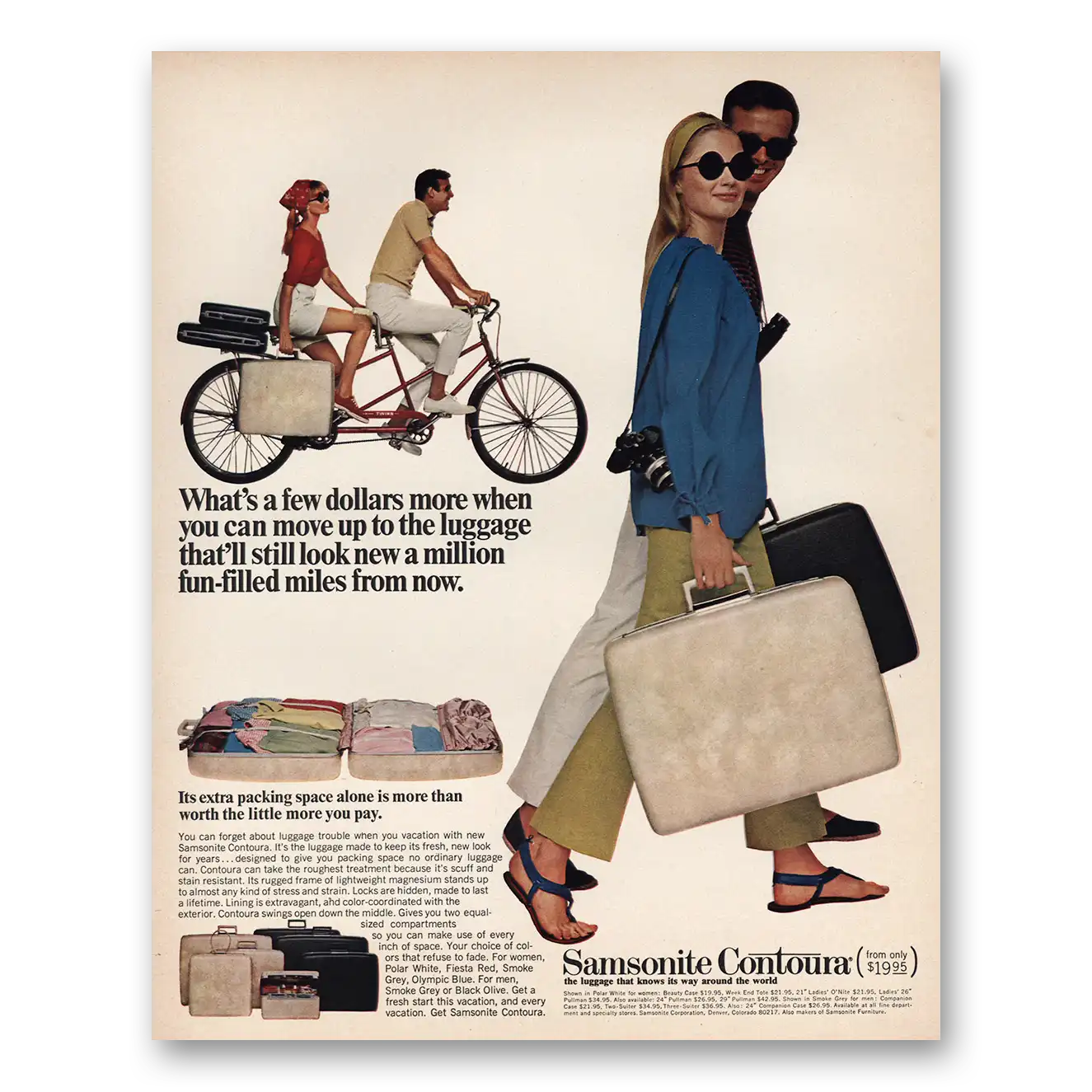 1966 Samsonite Luggage Million Fun Filled Miles From Now Vintage Magazine Print Ad