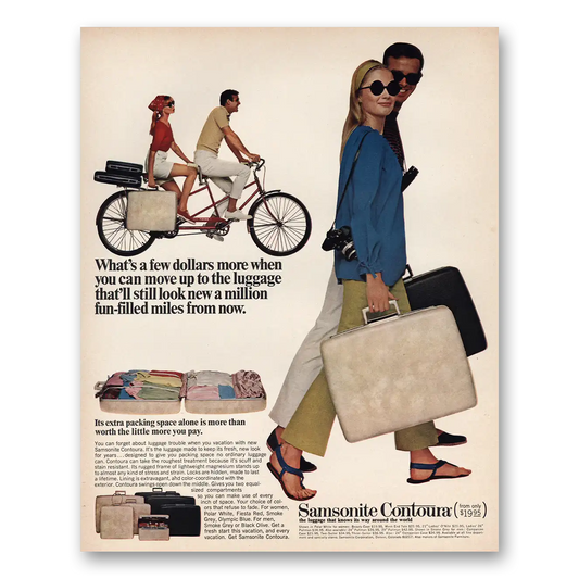 1966 Samsonite Luggage Million Fun Filled Miles From Now Vintage Magazine Print Ad