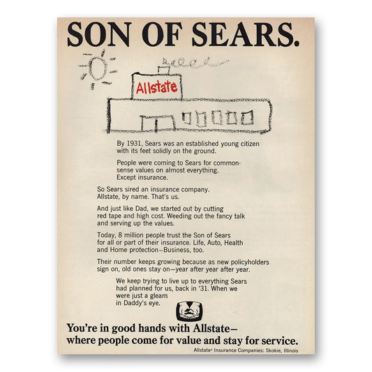 1966 Allstate Insurance Son of Sears Vintage Magazine Print Ad