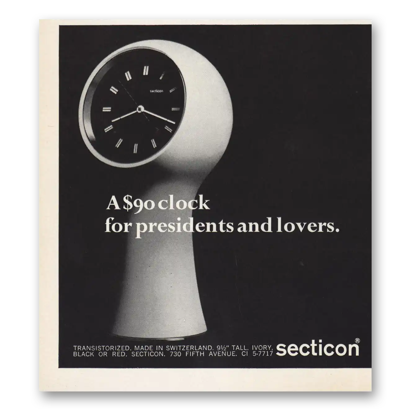 1966 Secticon For Presidents and Lovers Vintage Magazine Print Ad