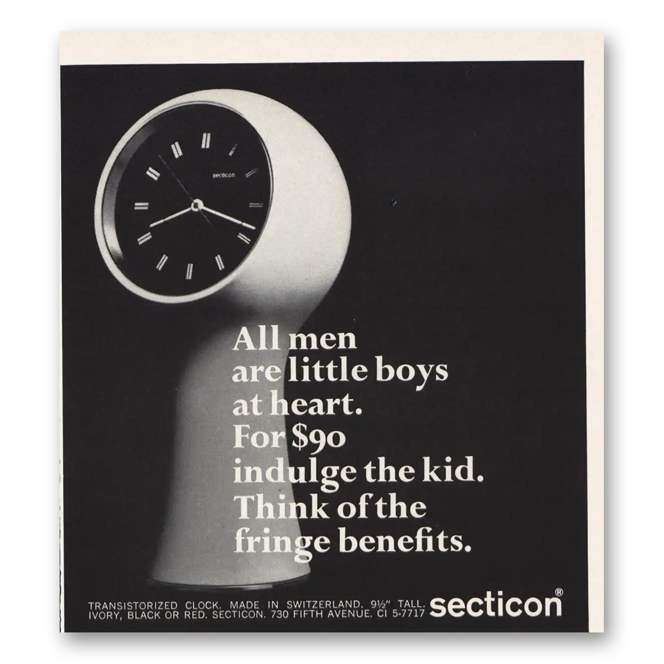 1966 Secticon All Men Are Little Boys at Heart Vintage Magazine Print Ad