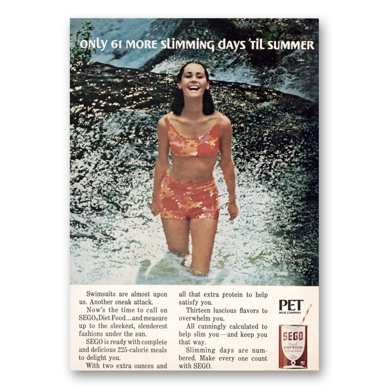 1966 SEGO Diet Food More Slimming Days Til Summer Vintage Magazine Print Ad