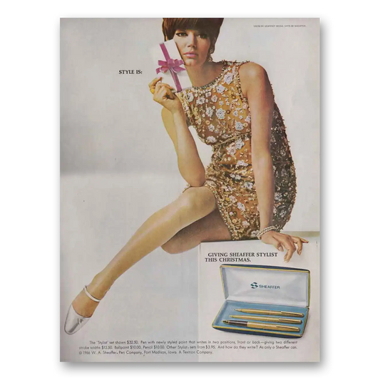 1966 Sheaffers Stylist Pen Style Is Vintage Magazine Print Ad