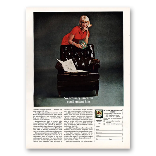 1966 S&H Green Stamps No Ordinary Incentive Vintage Magazine Print Ad