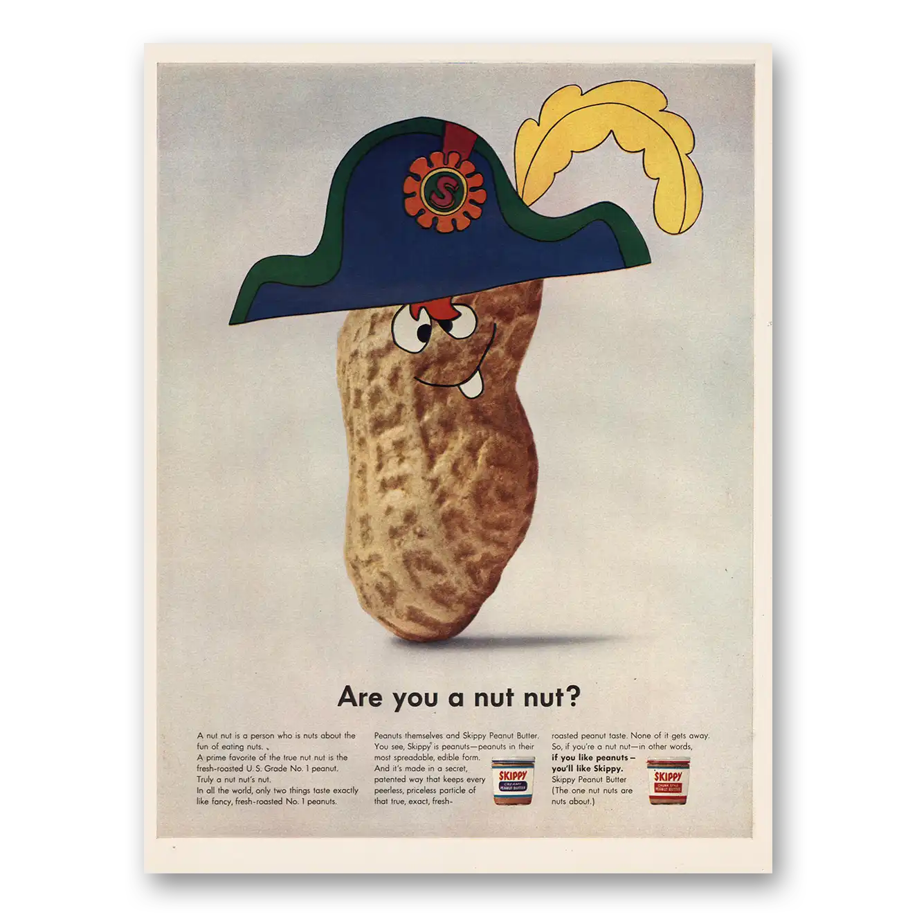 1966 Skippy Peanut Butter Are You a Nut Vintage Magazine Print Ad