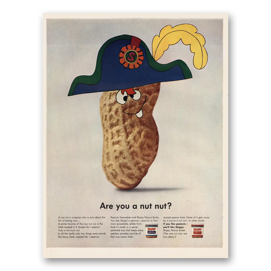 1966 Skippy Peanut Butter Are You a Nut Vintage Magazine Print Ad