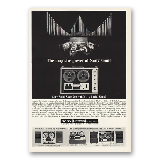 1966 Sony Majestic Power of Sony Sound Vintage Magazine Print Ad