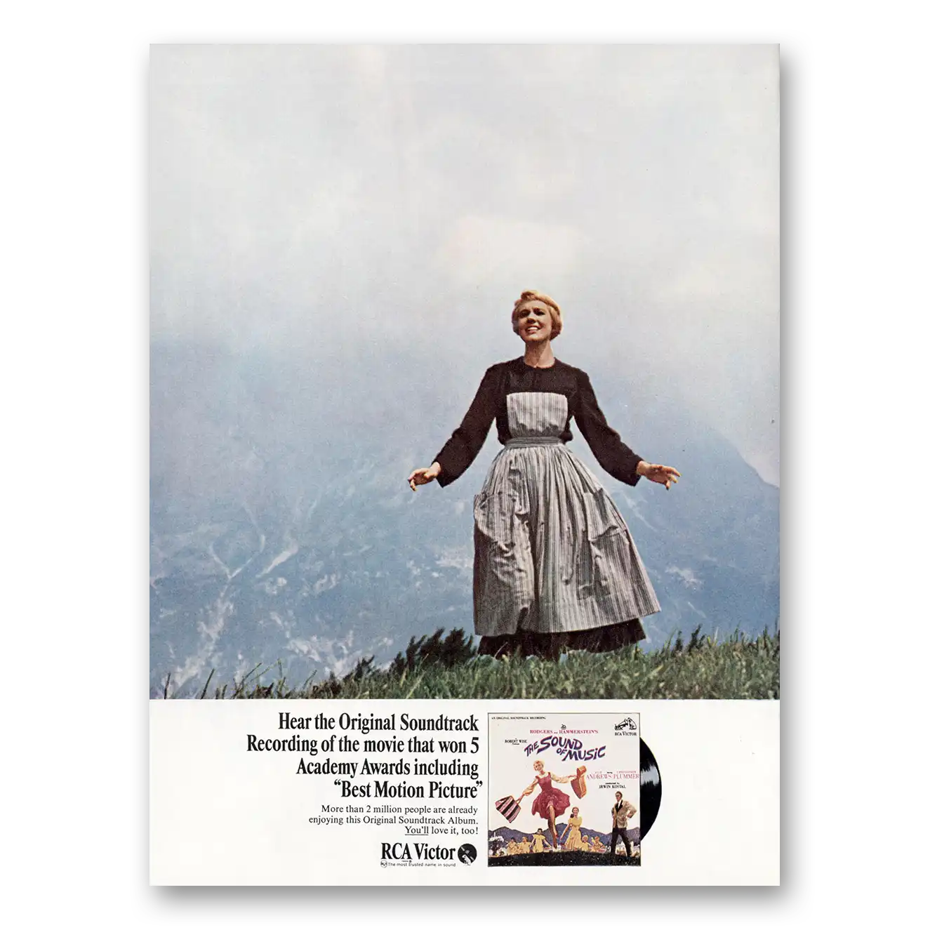 1966 Sound of Music Soundtrack Promo Best Motion Picture Vintage Magazine Print Ad