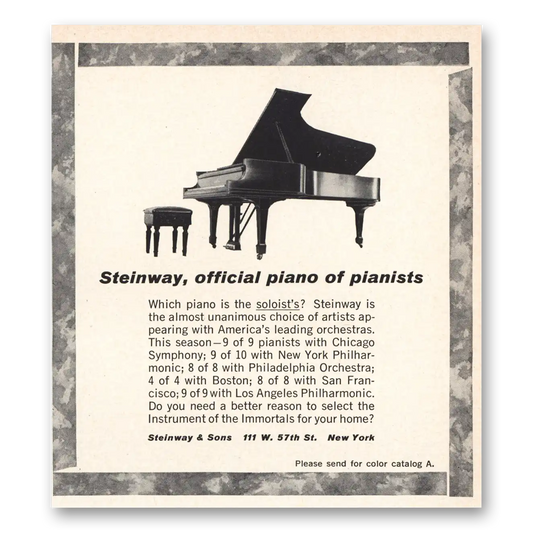 1966 Steinway Piano Official Piano of Pianists Vintage Magazine Print Ad