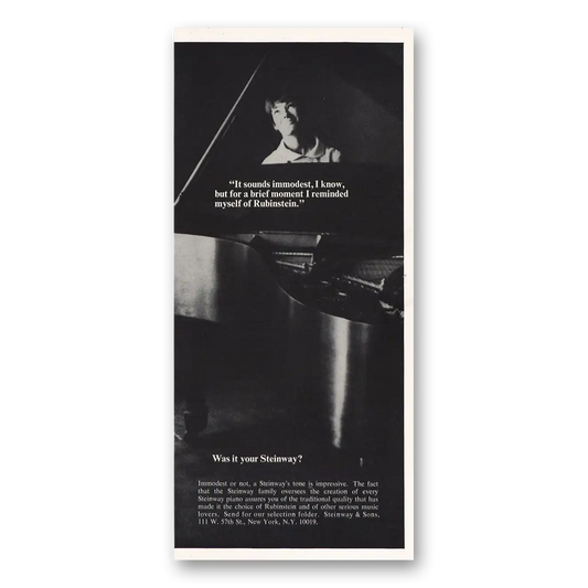 1966 Steinway Piano It Sounds Immodest Vintage Magazine Print Ad