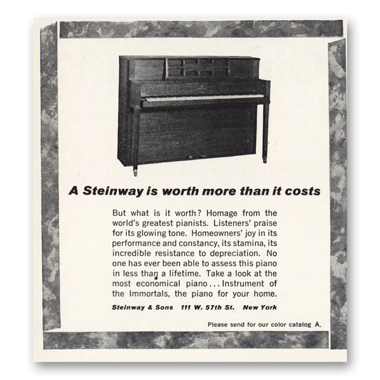 1966 Steinway Piano Worth More Than It Costs Vintage Magazine Print Ad