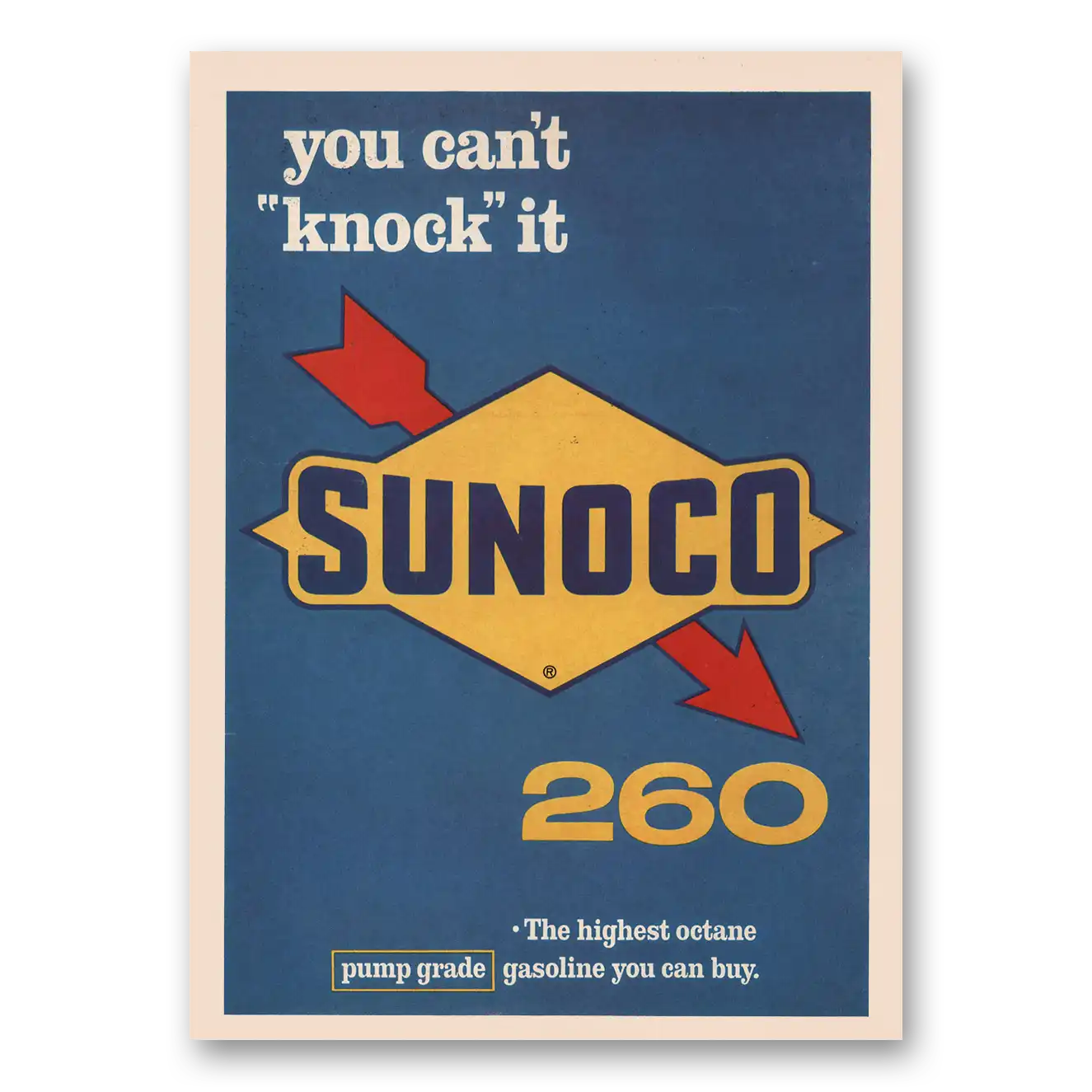 1966 Sunoco Gasoline You Can't Knock It Vintage Magazine Print Ad