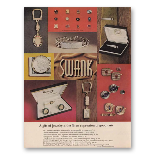 1966 Swank Jewelry Jewelry Finest Expression of Good Taste Vintage Magazine Print Ad