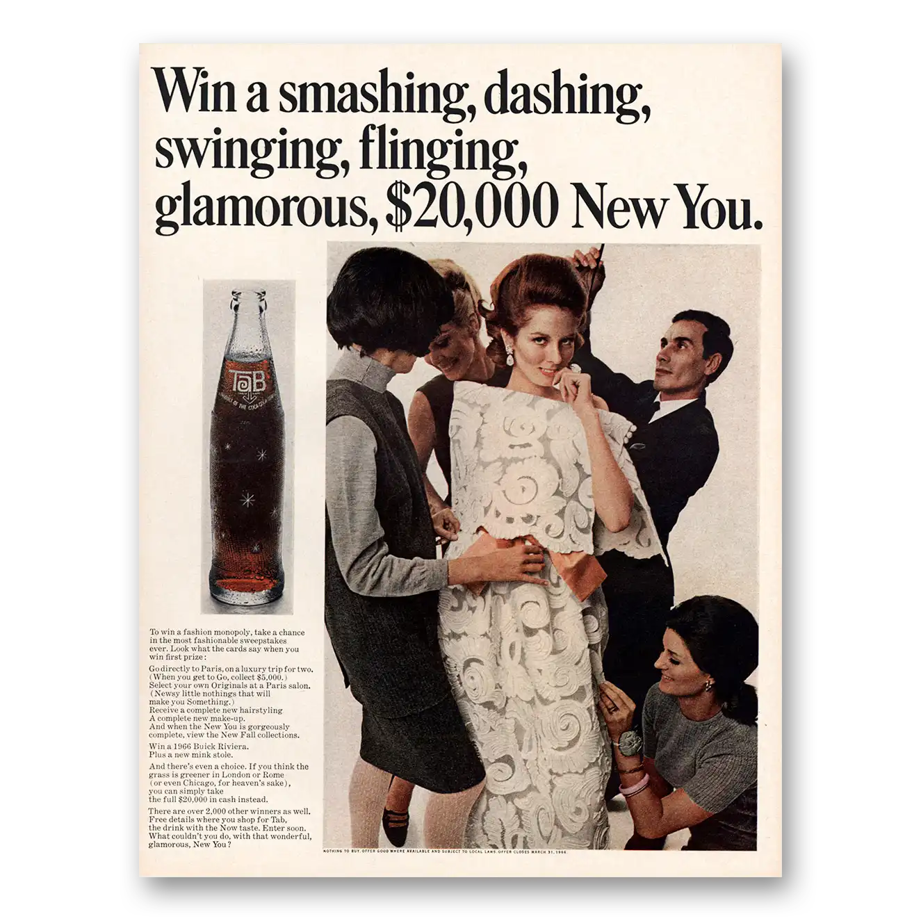 1966 Tab Smashing Dashing Swinging Flinging Vintage Magazine Print Ad