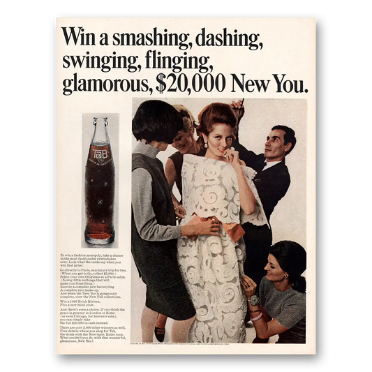 1966 Tab Smashing Dashing Swinging Flinging Vintage Magazine Print Ad