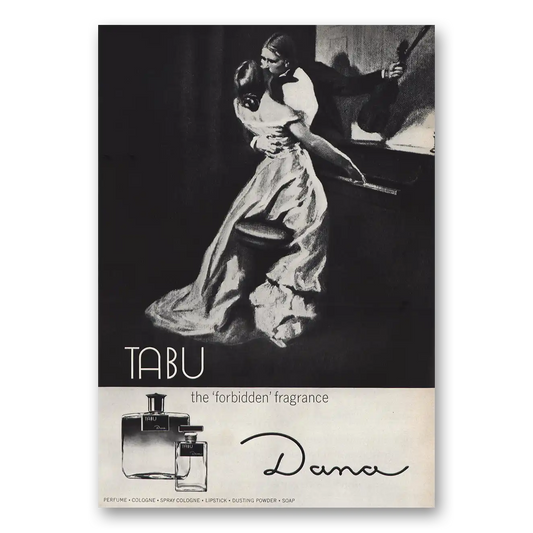 1966 Dana Perfumes Tabu Forbidden Fragrance Vintage Magazine Print Ad