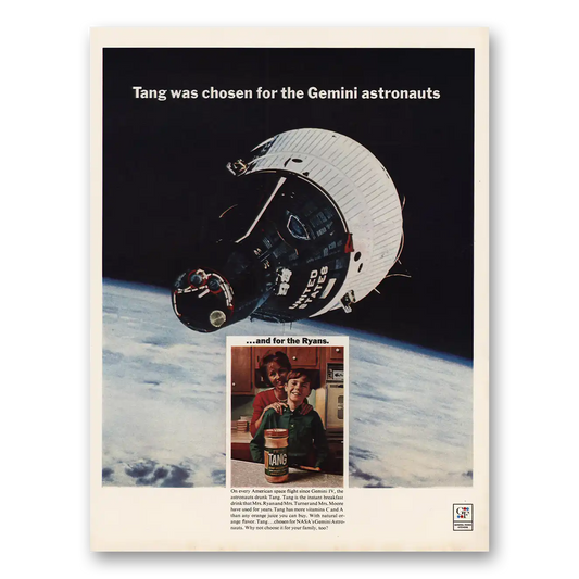 1966 Tang Breakfast Drink Gemini Astronauts Vintage Magazine Print Ad