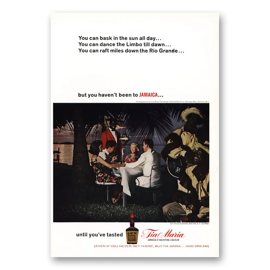 1966 Tia Maria Bask In Sun All Day Vintage Magazine Print Ad